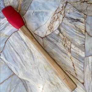 Core Kitchen Red Silicone Pastry Basting Brush with Natural Bamboo Wood Handle